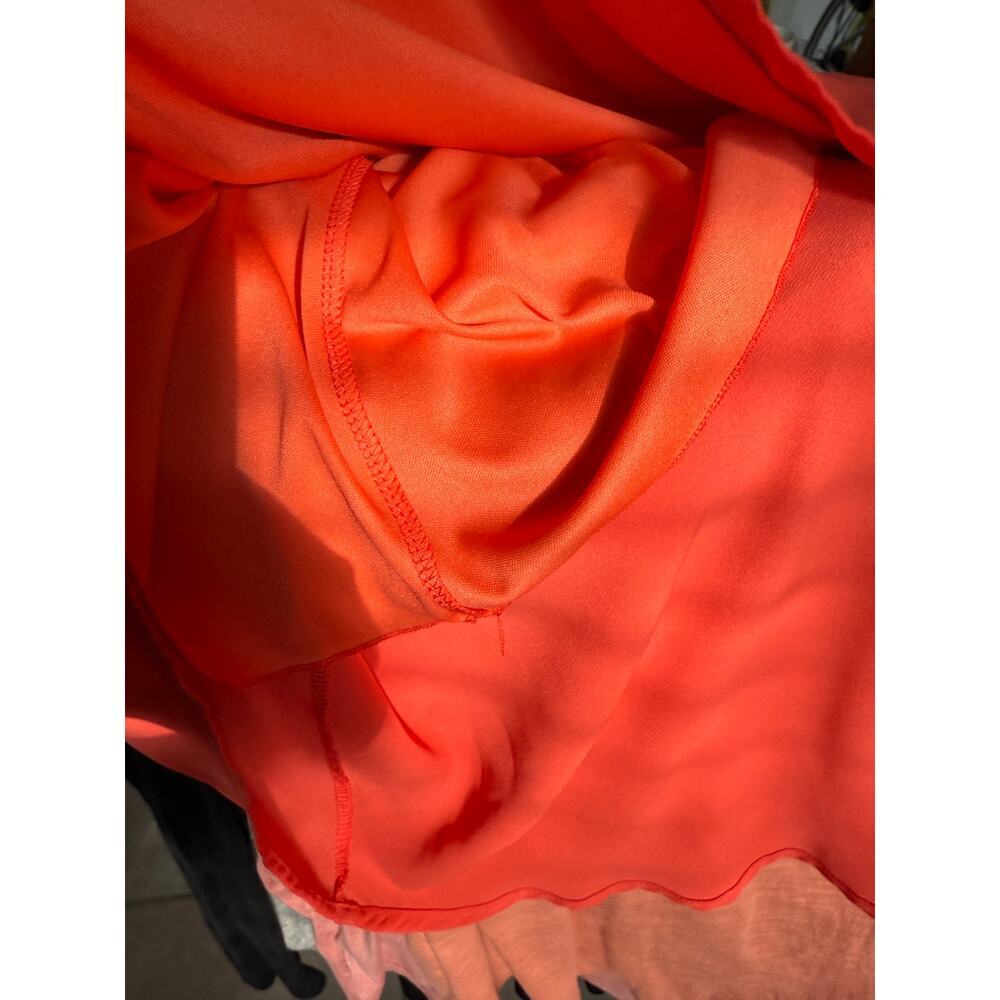 Needle & Threads Boutique Orange High-Low Halter Dress Lined Sz L | EUC - Picture 5 of 9